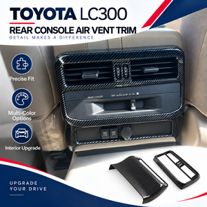 Pour TOYOTA Land Cruiser LC300 2022-2024 Accessoires en fibre de carbone pour l'extérieur de la voiture, cadre de décoration de la console arrière, couvercle de la grille d'aération - Product Image 1