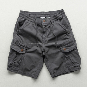 Pantalones Cortos Cargo de Estilo Americano para Hombre, Novedad de Verano, Holgados, Sólidos, Microelásticos, Corte Recto, Color Caqui, Casuales, Estilo Urbano - Product Image 2