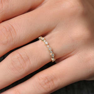 แหวนครบรอบทอง 14K ดีไซน์หรูหรา แหวนเพชรโมอิสซาไนต์แท้ เงินแท้ 925 สำหรับผู้หญิง - Product Image 3