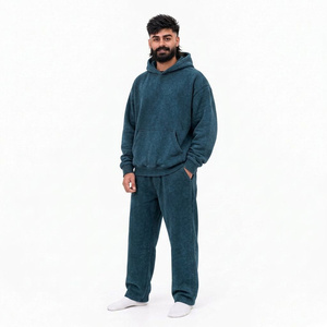 Ensemble de survêtement en coton délavé à l'acide 14oz en molleton, style streetwear, vente en gros, fabricant, prêt à expédier - Product Image 1