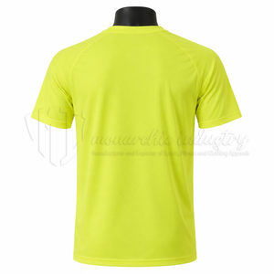 เสื้อฟุตบอลคอกลมสีเหลืองนีออนสำหรับผู้ชาย ผ้าโพลีเอสเตอร์ 100% ระบายเหงื่อได้ดี แขนสั้น ทรงปกติ เสื้อผ้าสำหรับผู้ใหญ่ - Product Image 2
