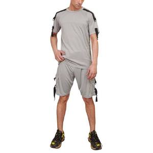 Latest Design 2026 Fashion Men's Streetwear Clothing <b>Sets</b> 100% Cotton Breathable Front Logo Two-Piece Summer T-Shirt Shorts <b>Set</b> - Product Image 1