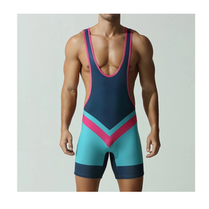 Combinaison de lutte une pièce personnalisée avec logo d'équipe par sublimation, durable, extensible, pour haltérophilie et powerlifting - Product Image 1