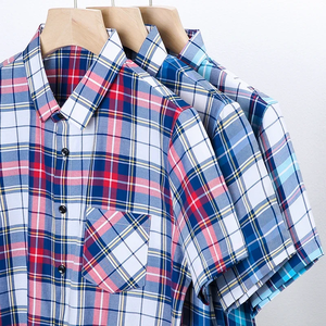 Nouvelle chemise décontractée à carreaux à manches courtes et col à revers pour homme – Confort estival, sans repassage, résistante aux plis - Product Image 5