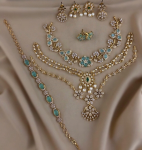 Premium Quality CZ Necklace <b>Sets</b> Combo Offer Perfect For Both Party & Office Wear Beautiful Unique Designs Minimal Wear - Product Image 3