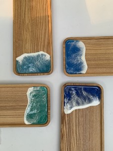 Ensemble de cuillères et spatules en bois bohèmes avec manches colorés, finition mate, ustensiles de cuisine durables - Product Image 6