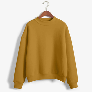 เสื้อสเวตเตอร์คอกลมสีเขียวมะกอกสำหรับผู้หญิง แขนยาว สีพื้น ทรงหลวม ผ้าถัก ผ้าฝ้าย ใส่ได้ในฤดูใบไม้ร่วง - Product Image 5