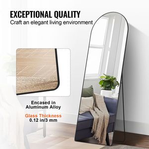 Specchio Curvo Alto con Cornice in Alluminio 65FT X 22FT, Ampio e Indipendente, Montabile a Parete con Superficie Riflettente, Forma Arcuata Completa - Product Image 4