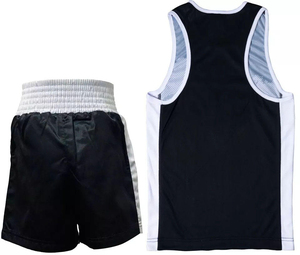 Ensemble de débardeur et short de boxe pour homme, impression par sublimation, tissu respirant et à séchage rapide, vêtements de sport pour boxe. - Product Image 2