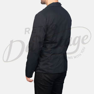 Blazer Negro Premium de Algodón para Hombre, Corte Entallado, Ligero, Informal, Deportivo, Profesional, Transpirable, Chaqueta de Verano - Product Image 2
