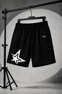 Shorts en coton uni pour homme, taille mi-haute, taille élastique, fermeture plissée, style décontracté, tissu tricoté respirant 220g - Product Image 2