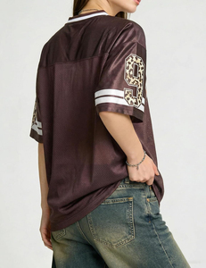 Camiseta de fútbol de malla con cuello en V, estampado de leopardo, número 99, unisex, ajuste holgado, transpirable, manga corta, ropa deportiva para adultos - Product Image 3