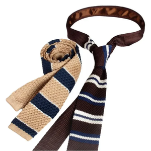Corbatas de punto a rayas para hombre, corbata estrecha de punto, estilo coreano, corbata informal, accesorios para camisas, corbata para traje - Product Image 5