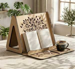 NEHA ENTERPRISES - Soporte de Madera para Libros, Estilo Moderno y Minimalista, Forma Rectangular, Ajustable, para Adultos, Escritorio, Lectura, Cumpleaños - Product Image 3
