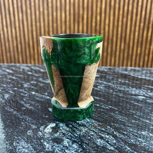 Premium SS CRAFT INDIA Indian Oud Bakhoor <b>Burner</b> with Bamboo <b>Wood</b> & Epoxy Resin Home & Religious Use Meditation Spaces - Product Image 5