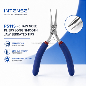 Pince à bec long Tronex, à mâchoires lisses et pointes dentelées, en acier inoxydable, outil de précision pour la fabrication de bijoux P511S, vente en gros OEM - Product Image 1