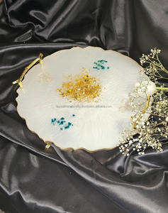 Customise Resin Serving Tray With Natural <b>Edge</b> Unique Your Kitchen or Bar From India - Product Image 3