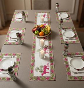 Export Quality Printed <b>Table</b> Mat Set with Matching <b>Runner</b> for <b>Dining</b> <b>Table</b> Decor and Home Use Available In Bulk Quantity - Product Image 4