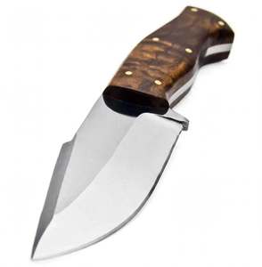 Cuchillo de Camping de Acero Resistente con Hoja de Punta Caída y Empuñaduras Ergonómicas de Madera - Product Image 2