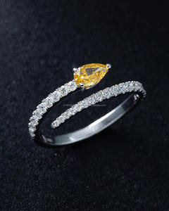 IGI/GIA Lab Grown Vintage 14k or jaune mariage/bague de fiançailles avec diamant taille poire unisexe parfait cadeau de fête d'anniversaire - Product Image 1