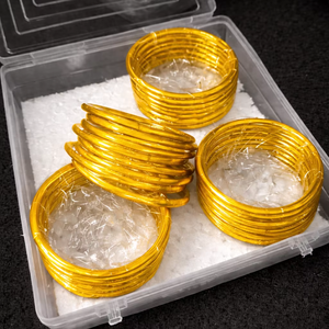 Traditional Yellow Glass <b>Bangles</b> Set for Women Handmade Ethnic Chudi Set for Weddings, Festivals, and <b>Indian</b> Resin Crafts - Product Image 1