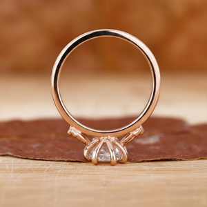 แหวนหมั้นเพชรทรงมาร์คีส์ ดีไซน์ใบไม้สไตล์วินเทจ โรสโกลด์ สำหรับผู้หญิง - Product Image 5