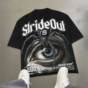 Nueva Camiseta Gráfica Oversize Personalizada para Hombre, Estilo Urbano, Alta Calidad, 100% Algodón, Vintage, Lavado Ácido, Corte Cuadrado - Product Image 1