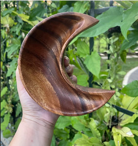 Fabricante de calidad superior Venta caliente Ensaladera de madera en forma de luna Diseño OEM Vintage Ecológico Regalos de Navidad personalizados - Product Image 1