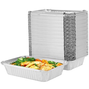 Barquettes alimentaires jetables pleine grandeur en aluminium avec couvercle en plastique/papier imprimé pour plats à emporter - Product Image 4
