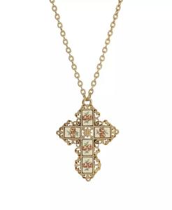 Collana con Croce e Fiore in Smalto, Simboli di Fede |   2028 - Product Image 1