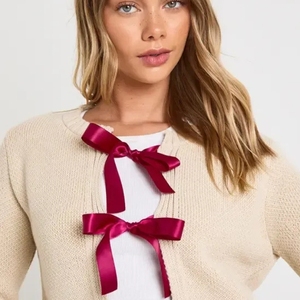 High Quality Autumn and Winter Knitted <b>Cardigan</b> Solid Color V-neck Design <b>Cardigan</b> Sweater Twist Striped Sweater Coat for Women - Product Image 2