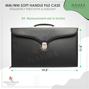 Estuche rígido de lujo clásico MMWM con asa y media forma de archivo |   Diseño Masónico, Cierre de Cremallera de Imitación de Cuero, Color Negro, Ecológico, Forma Cuadrada - Product Image 3