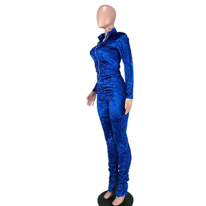 Custom Velvet <b>Tracksuit</b> Custom Winter <b>Velour</b> Sweat Suit 2Piece <b>Women</b> Jogging Track Suit Flared Pants Hooded Top Casual Loose - Product Image 6