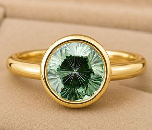 Diamant de laboratoire CVD de 2 carats, certifié IGI, vert vif fantaisie, taille ronde antique à facettes, pierre libre, vente en gros - Product Image 3