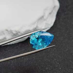 Aigue-marine naturelle, pierre précieuse facettée en forme de poire, coupe goutte d'eau, Aigue-marine en vrac, plusieurs tailles, vente en gros C50A - Product Image 2