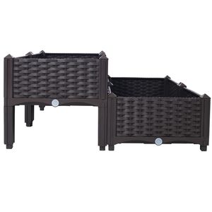 Jardinera Elevada de 4 Piezas con Riego Automático y Patas, Color Marrón, para Cultivar Flores, Hierbas y Vegetales - Product Image 6