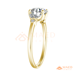 Bague en moissanite taille poire pour femme, bague de fiançailles en or, bijou de promesse nuptiale avec halo, cadeau pour anniversaire - Product Image 6
