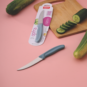 Couteau à éplucher, dénoyaouter et trancher de précision pour fruits et légumes, en acier inoxydable, à bord droit, ergonomique, ambidextre, avec manche en plastique - Product Image 5