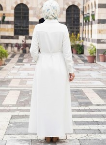 Vestido Maxi Islámico Modesto para Mujer, Manga Larga, Cinturón, Corte Holgado, Largo, Informal, Elegante - Product Image 5