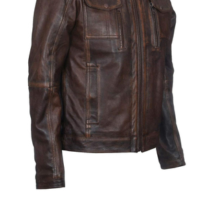 Nouvelle Collection 2026 – Blousons Moto Vintage en Cuir Enduit pour Homme avec Col Montant et Capuche – Qualité Supérieure pour l'Automne – Vente en Gros ODM - Product Image 2