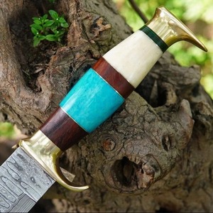 Custom Handmade Carbon Steel Hunting <b>Knife</b> 15 Inch Durable Ambidextrous <b>Bone</b> <b>Handle</b> with Brass Bolster - Product Image 2