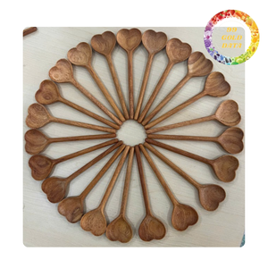 Cuillère en forme de cœur |   Cuillère en bois du Vietnam de différentes formes - Product Image 1