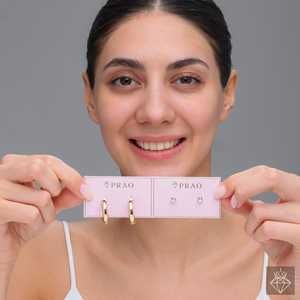 PRAO COMBO <b>Crystal</b> Brilliance <b>Studs</b> & Half Hoops Elegant <b>Crystal</b> <b>Earrings</b> Combo - Product Image 5