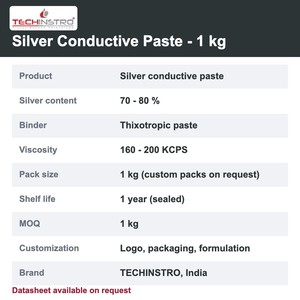 น้ำยาสีเงินนำไฟฟ้า 1 กก. 70-80% Ag ความต้านทานต่ำ สำหรับประกอบอุปกรณ์อิเล็กทรอนิกส์และป้องกัน EMI บรรจุภัณฑ์ปรับแต่งได้ - Product Image 6