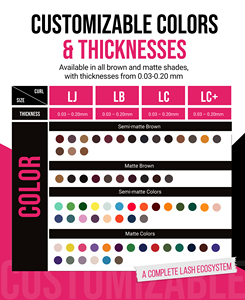 ขนตาปลอมมิงค์ Charmlash ขายส่ง ต่อขนตาแบบ LC Curl ต่อขนตาแบบ Cashmere ความหนาหลากหลาย - Product Image 3