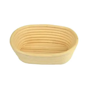 Cesta de fermentación de ratán premium hecha a mano para masa de pan de masa madre, con forro de algodón, para panadería artesanal - Product Image 1