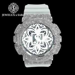 Reloj de Pulsera Elegante de Caucho Blanco con Diamantes Mossinate de Primera Calidad - Product Image 1
