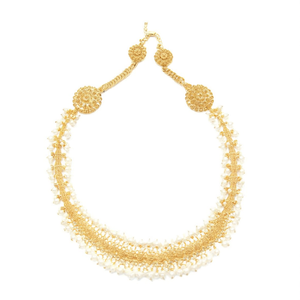 Kasumala Brass Gold Plated Boho Body Chain with Quartz and Pearl for Women's Wedding and Party - Product Image 2