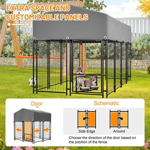Cuccia per Cani da Esterno Resistente 1.29m x 1.16m x 1.47m, Protezione per Tutte le Condizioni Atmosferiche, Gabbia in Rete Saldata con Chiusura di Sicurezza, Misura XL - Product Image 3