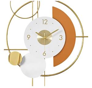 Minimalist Geometric <b>Wall</b> <b>Clock</b> Metal Abstract Design Quartz Analog Hanging <b>Clock</b> with Pendulum for Living Room <b>Decor</b> - Product Image 3